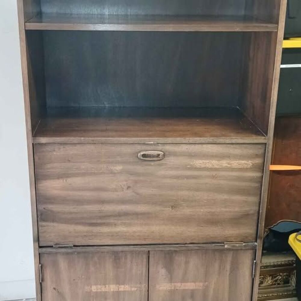 Bookcase with built-in desk